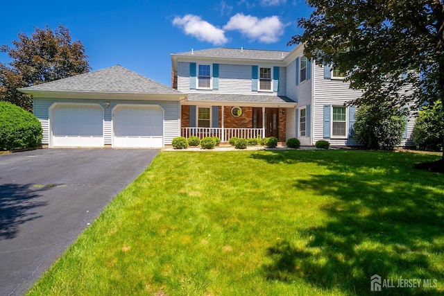 55 Cambridge Way, West Windsor, NJ 08550 - traditional-style home featuring driveway, an attached garage, covered porch, and a front yard