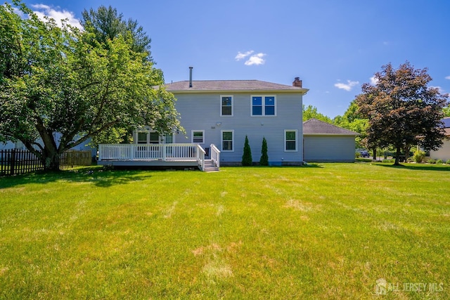 55 Cambridge Way, West Windsor, NJ 08550 - back of property featuring a chimney and a wooden deck