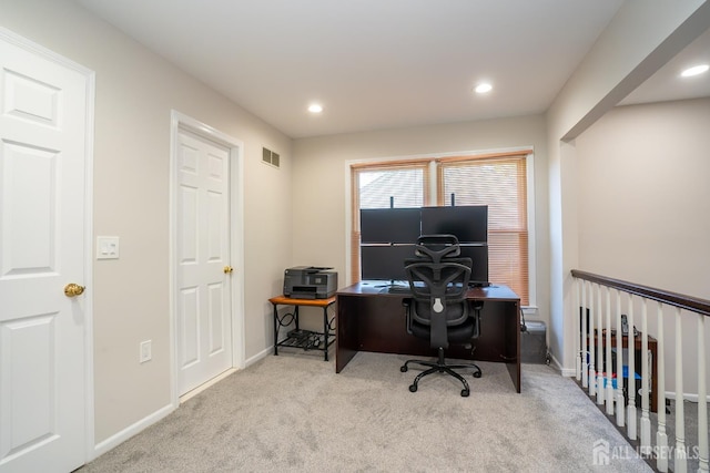55 Cambridge Way, West Windsor, NJ 08550 - carpeted home office with baseboards and recessed lighting