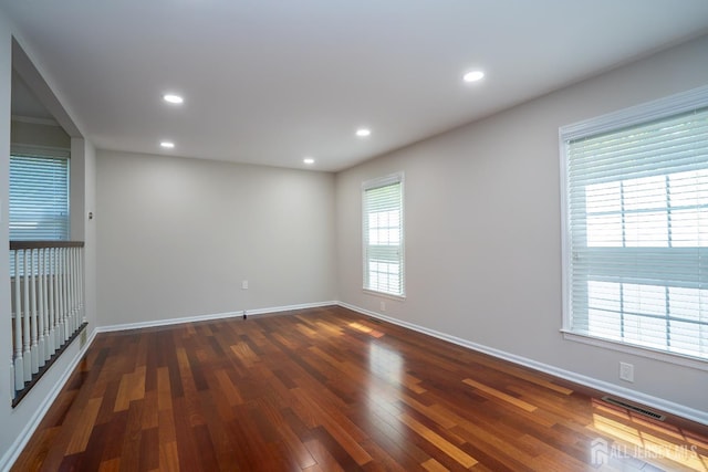 55 Cambridge Way, West Windsor, NJ 08550 - empty room with baseboards, dark wood-style flooring, and recessed lighting