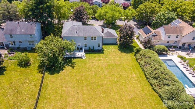55 Cambridge Way, West Windsor, NJ 08550 - aerial perspective of suburban area with a pool