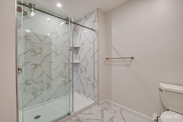 86 Bunker Hill Rd, Lawrence, NJ 08648 - full bath with a marble finish shower and marble look tiles