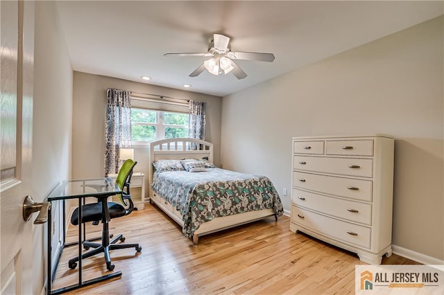 13 Steven Rd, South Brunswick, NJ 08824 - bedroom with light wood finished floors, ceiling fan, and baseboards