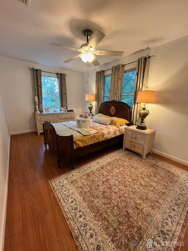 520 Albermarle St, Rahway, NJ 07065 - bedroom with wood finished floors and a ceiling fan