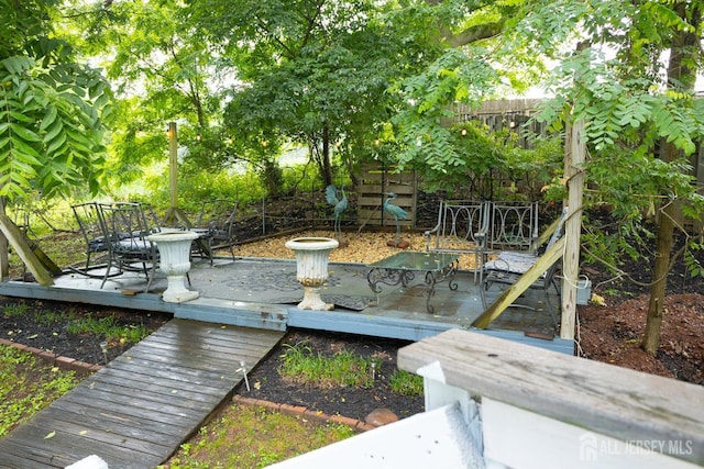 520 Albermarle St, Rahway, NJ 07065 - fenced backyard featuring a wooden deck