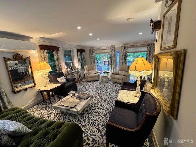 520 Albermarle St, Rahway, NJ 07065 - living area with an AC wall unit and recessed lighting