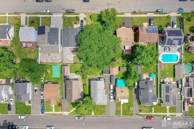 aerial view with a residential view