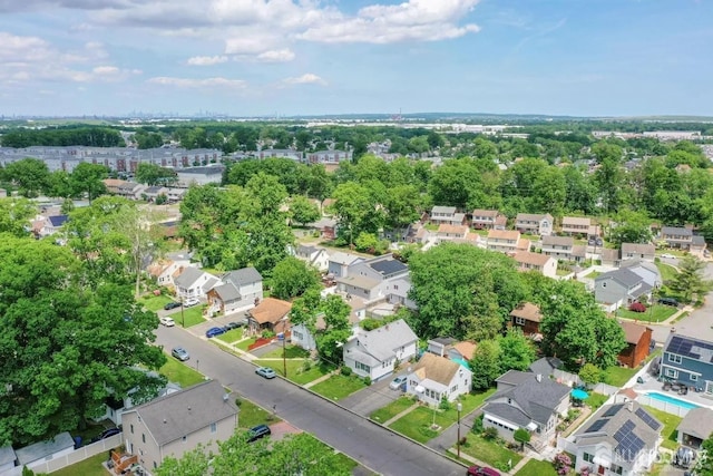 drone / aerial view with a residential view