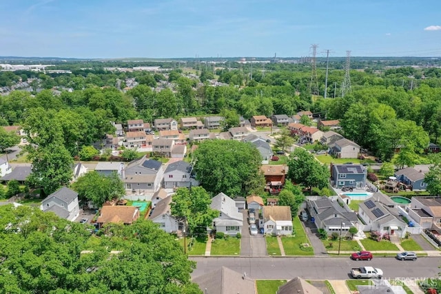 aerial view with a residential view