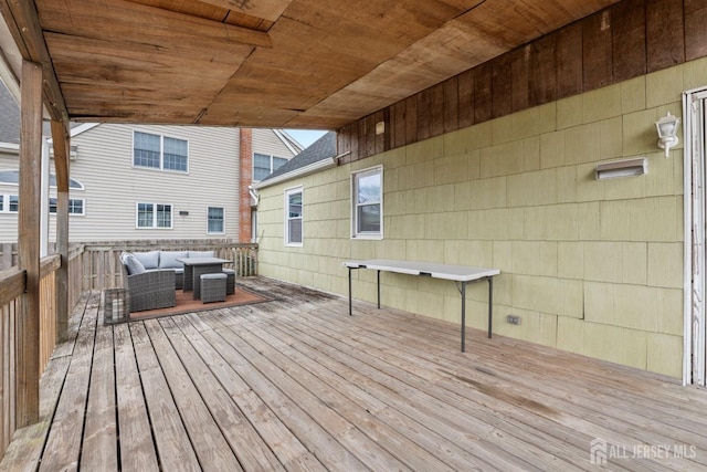 deck with an outdoor living space