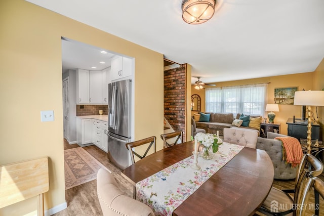 5 Wendy Rd, Woodbridge Proper, NJ 07067 - dining room featuring light wood-style flooring, ceiling fan, and recessed lighting