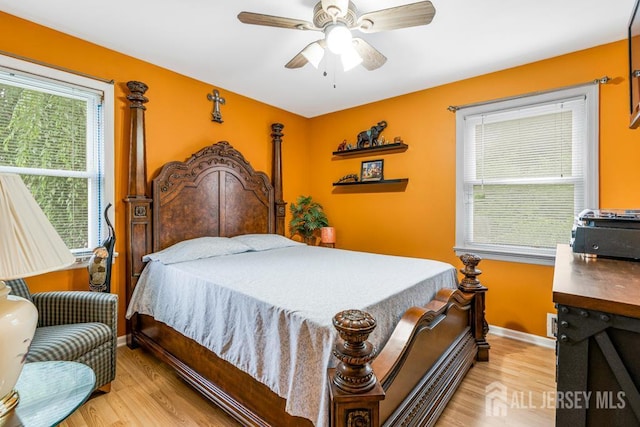 605 Beechwood Ave, Middlesex, NJ 08846 - bedroom featuring light wood-type flooring and a ceiling fan