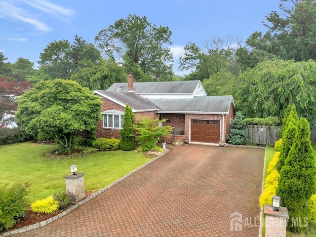 605 Beechwood Ave, Middlesex, NJ 08846 - view of front of house featuring a garage, brick siding, driveway, and a shingled roof