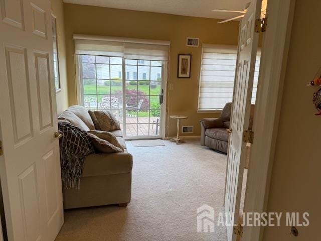 102 Leeds Ln, Monroe, NJ 08831 - living area featuring carpet flooring and ceiling fan
