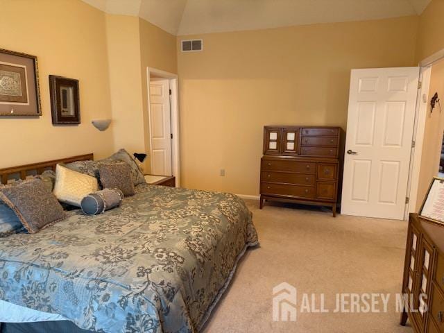 102 Leeds Ln, Monroe, NJ 08831 - bedroom featuring light carpet and vaulted ceiling