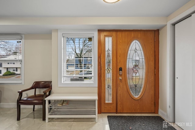 view of tiled foyer