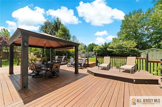 21 Tanglewood Pl, Monroe, NJ 08831 - deck with a gazebo and outdoor dining area
