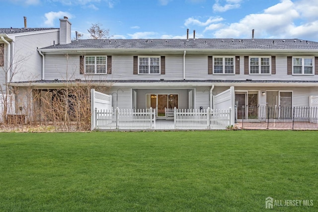 19 Albury Way N, Brunswick, NJ 08902 - back of house featuring a patio area and a chimney