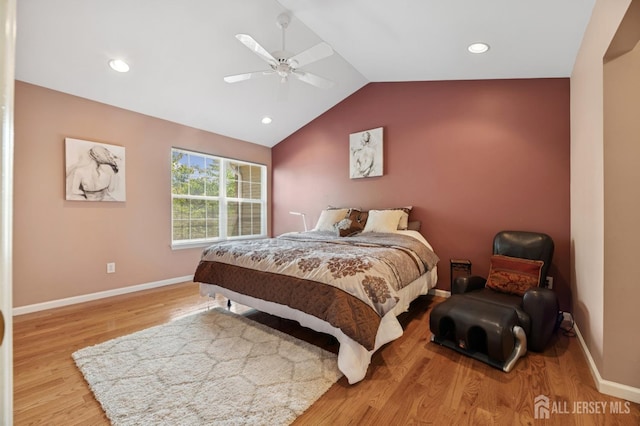 44 Windsong Cir E, Brunswick, NJ 08816 - bedroom with wood finished floors, lofted ceiling, ceiling fan, and recessed lighting