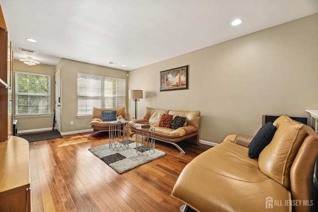 44 Windsong Cir E, Brunswick, NJ 08816 - living area featuring hardwood / wood-style floors and recessed lighting