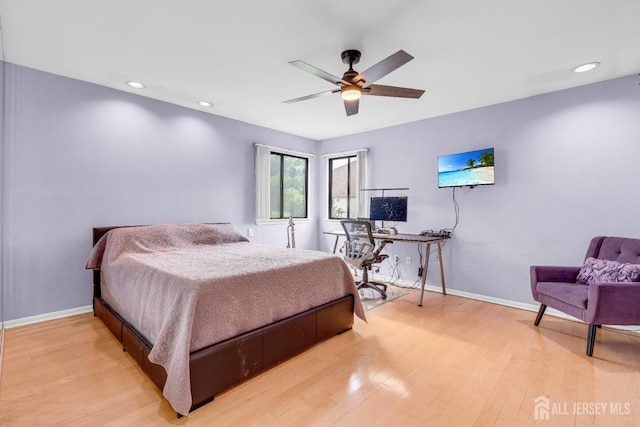 47 Park Gate Dr, Edison, NJ 08820 - bedroom featuring light wood-style floors, recessed lighting, and ceiling fan