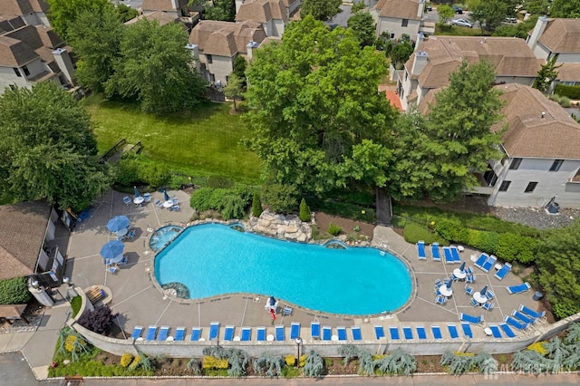 47 Park Gate Dr, Edison, NJ 08820 - aerial overview of property's location with a pool and nearby suburban area