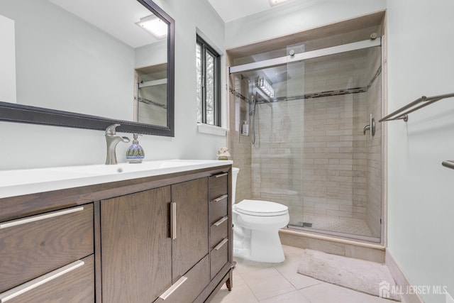 47 Park Gate Dr, Edison, NJ 08820 - full bathroom with vanity, tile patterned floors, and a shower stall