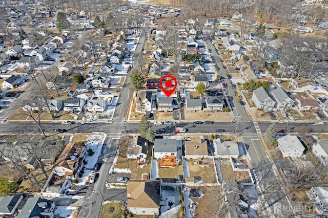 drone / aerial view with a residential view