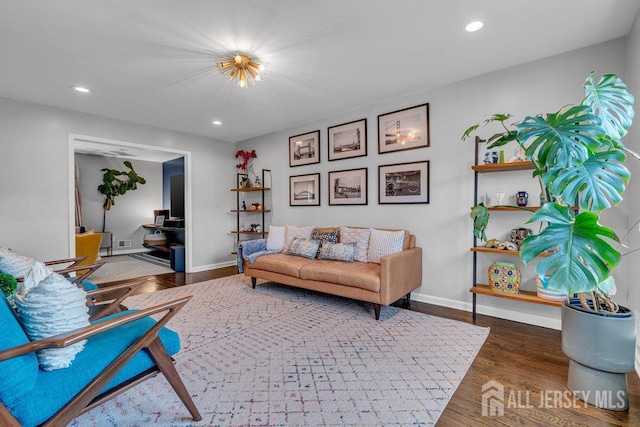 61 Lynn Ct, North Brunswick, NJ 08902 - living room with wood finished floors and recessed lighting