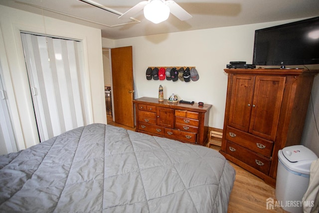 22 Woodcrest Dr, Old Bridge, NJ 08857 - bedroom with light wood-type flooring, a ceiling fan, and a closet