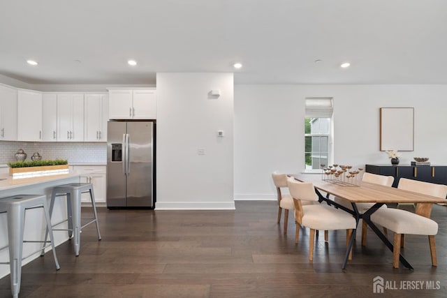 1617 Swales Ct, Monroe, NJ 08831 - dining space with dark wood-style flooring, recessed lighting, and baseboards