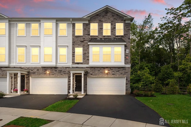 1617 Swales Ct, Monroe, NJ 08831 - multi unit property with driveway, stone siding, and a garage