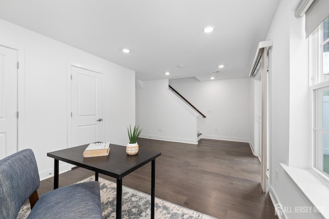 1617 Swales Ct, Monroe, NJ 08831 - home office featuring wood finished floors, recessed lighting, and baseboards