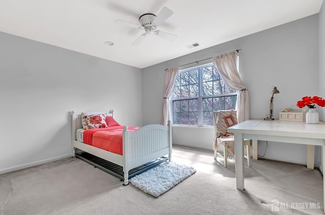 57 Cortland Dr N, East Brunswick, NJ 08816 - carpeted bedroom featuring ceiling fan, baseboards, and visible vents
