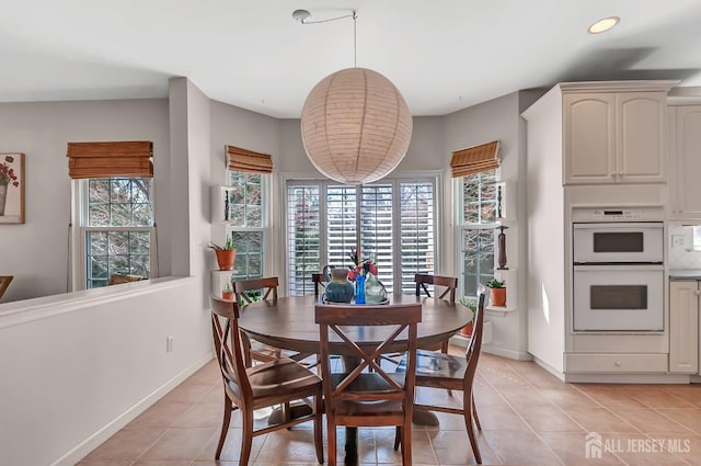 57 Cortland Dr N, East Brunswick, NJ 08816 - dining space with plenty of natural light, baseboards, light tile patterned floors, and recessed lighting
