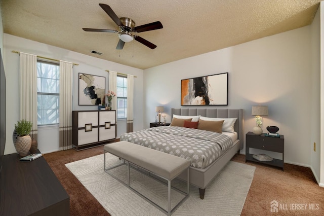 125 Albury Way N, Brunswick, NJ 08902 - carpeted bedroom featuring a textured ceiling, a ceiling fan, and baseboards