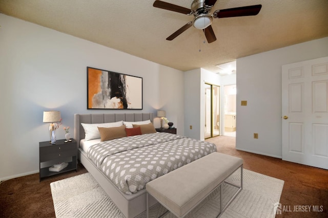 125 Albury Way N, Brunswick, NJ 08902 - carpeted bedroom with baseboards, connected bathroom, and a ceiling fan