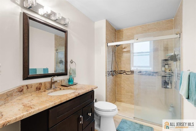 3 Eric Ct, Monroe, NJ 08831 - full bathroom with a stall shower, toilet, and vanity