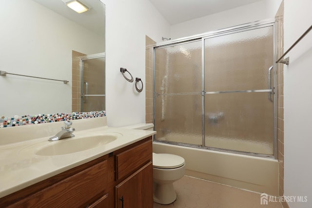 123-G Concordia Cir Unit G, Monroe, NJ 08831 - bathroom featuring vanity, shower / bath combination with glass door, and tile patterned floors