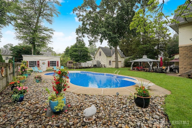 322 2nd St, Middlesex, NJ 08812 - view of swimming pool featuring a gazebo, an outdoor structure, and a patio area