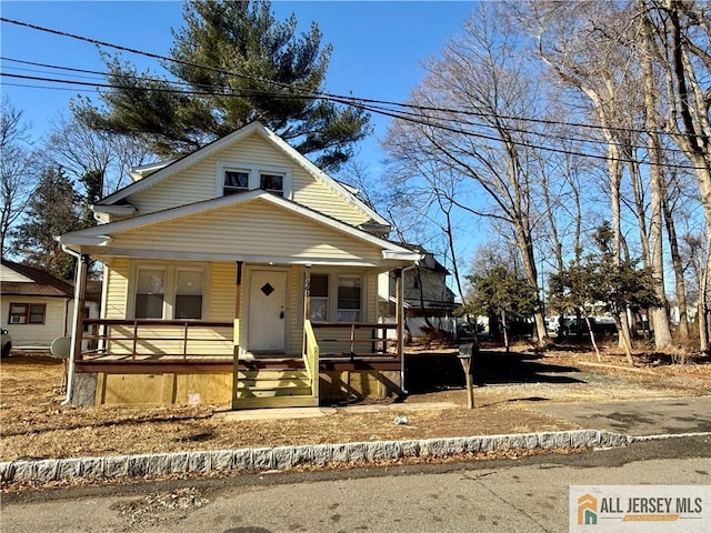 bungalow-style house featuring a porch