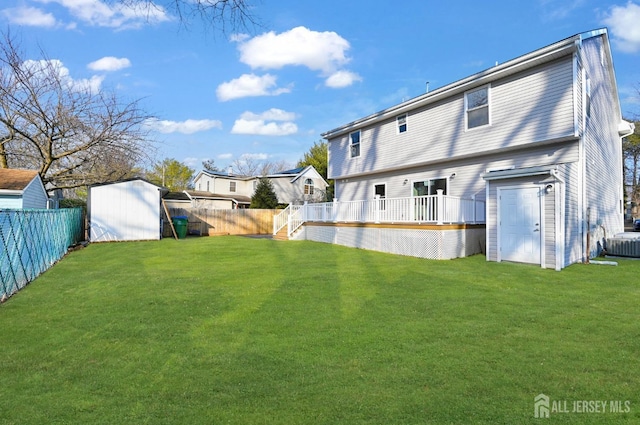 176 Easy St, Edison, NJ 08817 - rear view of property with a deck and central air condition unit