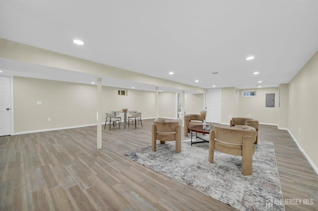 176 Easy St, Edison, NJ 08817 - living room with light wood-style floors, baseboards, and recessed lighting