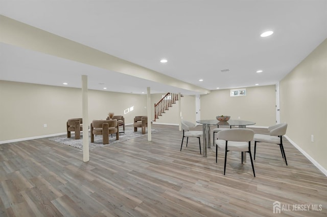 176 Easy St, Edison, NJ 08817 - dining space featuring light wood finished floors, baseboards, and recessed lighting