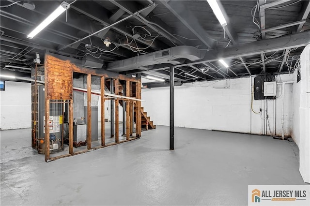 99 Crestview Rd, Fords, NJ 08863 - unfinished below grade area featuring electric panel and stairway
