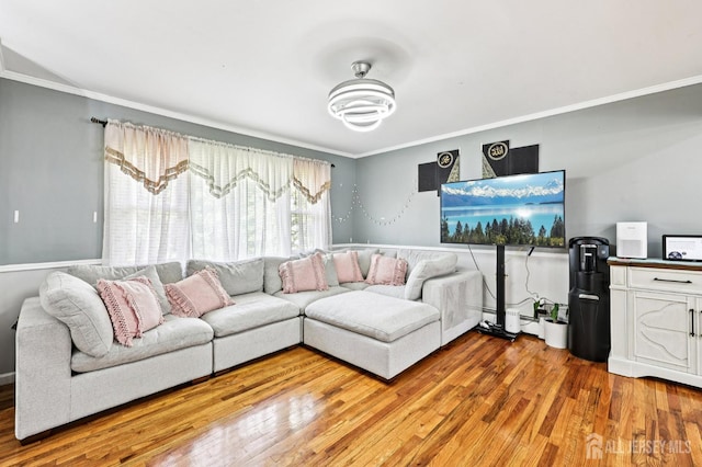 16 Kerschner Ln, East Brunswick, NJ 08816 - living room featuring ornamental molding and light wood-type flooring
