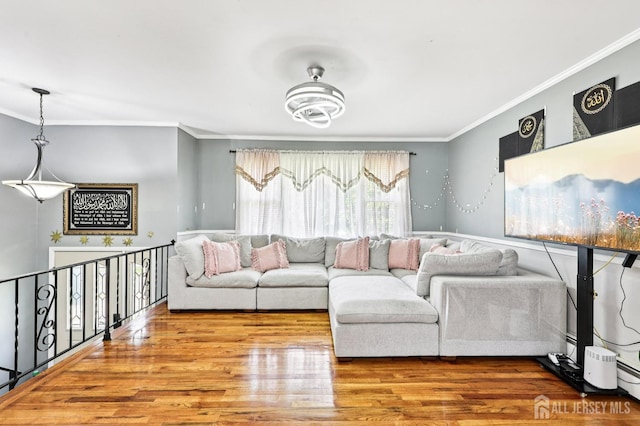 16 Kerschner Ln, East Brunswick, NJ 08816 - living area featuring crown molding and wood finished floors