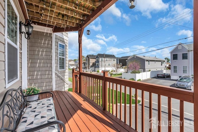 904 4th St, Union Beach, NJ 07735 - wooden terrace with fence and a residential view