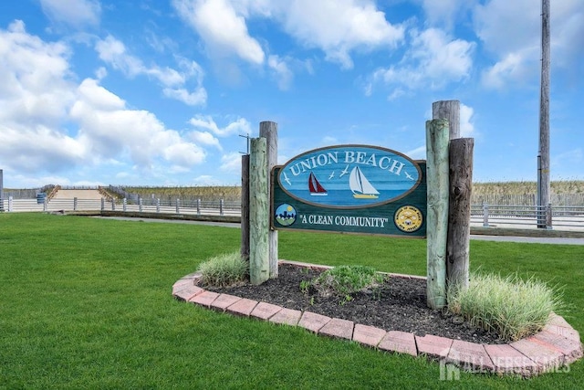 904 4th St, Union Beach, NJ 07735 - community / neighborhood sign with a lawn, a rural view, and fence