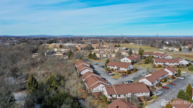 drone / aerial view with a residential view